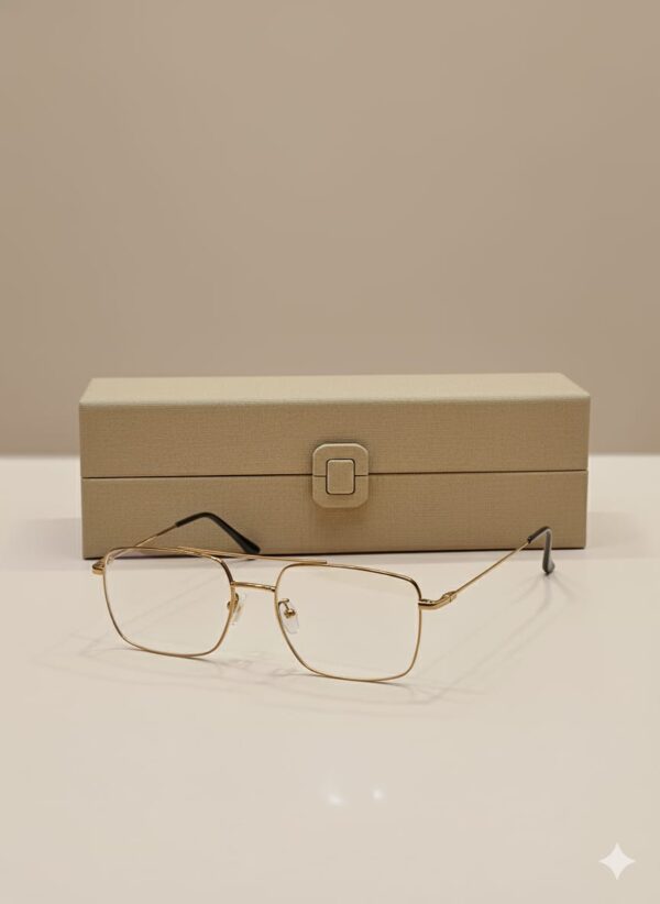 Golden Square Shape Glasses
